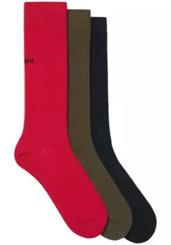 Деловые носки HUGO Underwear "3P RS UNI CC" (упаковка, 3 пары, 3 шт. в упаковке), с контрастной надписью логотипа HUGO, цвет Open Miscellaneous