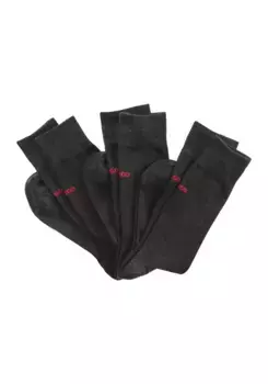 Деловые носки HUGO Underwear "3P RS UNI COLORS CC" (упаковка, 3 пары, 3 шт.), с надписью логотипа Hugo Boss, цвет Charcoal