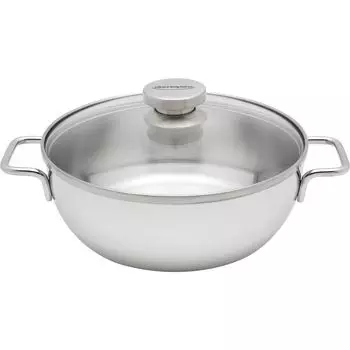 Demeyere 40850-766-0, круглая, универсальная кастрюля, нержавеющая сталь, нержавеющая сталь, 3,3 л, стекло, серебро