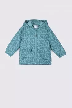 Демисезонная куртка Coccodrillo бирюзовый с декоративным капюшоном и светоотражающими элементами