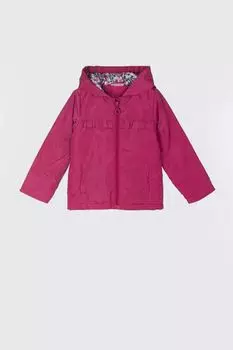 Демисезонная куртка Coccodrillo розовый с капюшоном и оборкой