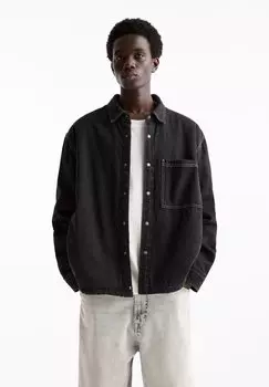 Демисезонная куртка PULL&BEAR, цвет black