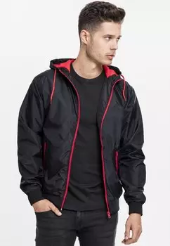 Демисезонная куртка Urban Classics CONTRAST WINDRUNNER, цвет Black/Red
