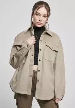Демисезонная куртка Urban Classics LADIES CLASSIC OVERSHIRT, цвет Lighttaupe
