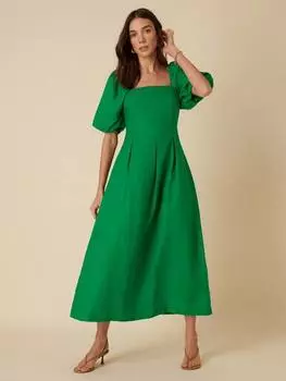 Демисезонное платье миди из чистого льна Nobody's Child, зеленый