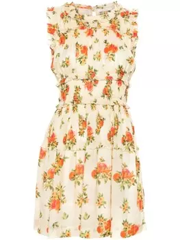DEN платье мини Martha с цветочным принтом, нейтральный цвет