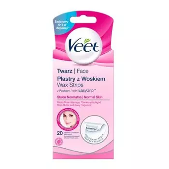 Депиляционные полоски для ухода за нормальной кожей лица (20 шт.) Veet