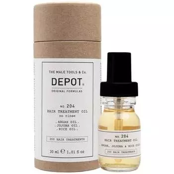 Депо №. 204 Hair Treatment Oil, Питательное масло для ухода за волосами, 30 мл, Depot