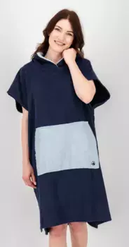DEPROC Active Poncho "Пончо для ванны PARLEE BEACH", пончо для купания с большим карманом-кенгуру и внутренним карманом, синий