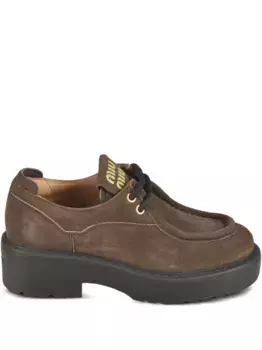 Дерби Sienna 55 на платформе MIU MIU, коричневый