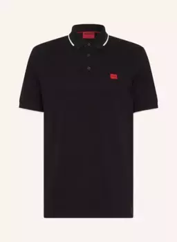 Deresino slim fit рубашка-поло из пике Hugo, черный