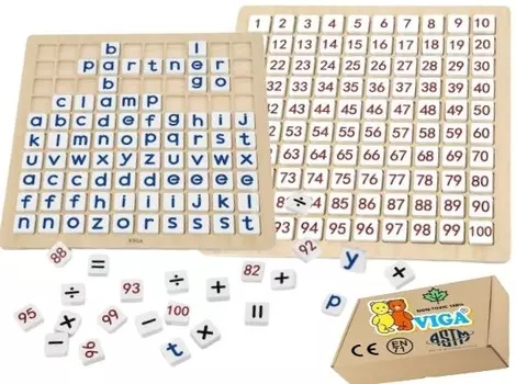 ДЕРЕВЯННЫЕ ЦИФРЫ И БУКВЫ обучающие пособия для детского сада VIGA 3+ Монтессори PakaNiemowlaka