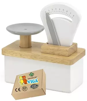 ДЕРЕВЯННЫЕ ИГРУШЕЧНЫЕ ВЕСЫ для детей Развивающая игрушка для детского сада VIGA 3+ Монтессори PakaNiemowlaka