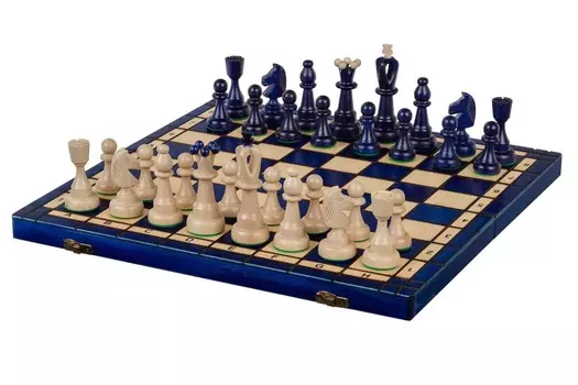 ДЕРЕВЯННЫЕ ШАХМАТЫ (42 x 42 см) СИНИЕ Sunrise Chess & Games