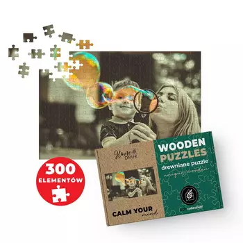 ДЕРЕВЯННЫЙ ФОТОПАЗЛ из ВАШЕГО ФОТО В ПОДАРОК 300 деталей 45х30 см HOME DRUK