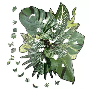 ДЕРЕВЯННЫЙ ПАЗЛ «ЛИСТЬЯ ДЖУНГЛЕЙ» 435 деталей A2 XXL Wood You Do