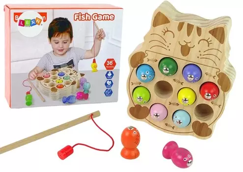 Деревянная аркадная игра «Рыбалка с 2 удочками» Kitty Lean Toys