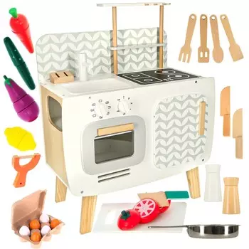 Деревянная детская кухня Lulilo Retro Xxxl Блюда Яйца Овощи ikonka