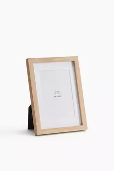 Деревянная фоторамка H&M, 14x21 см, бежевый