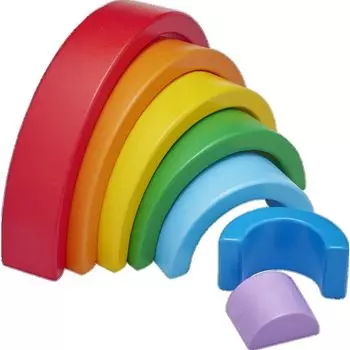 Деревянная игра-укладка радуги красочная IDEENWELT, 1 шт.