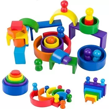 Деревянная игрушка Carino Радуга для изучения геометрии