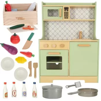 Деревянная кухня для детей, кастрюли для духовки, набор аксессуаров для овощей Xxl Trifland