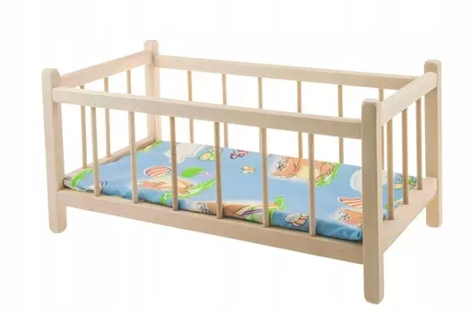 Деревянная кукольная кровать с матрасом Peewit. Inna marka