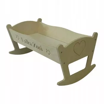 Деревянная Любелька Для Кукол С Гравировкой + Имя Drewniane Wyroby