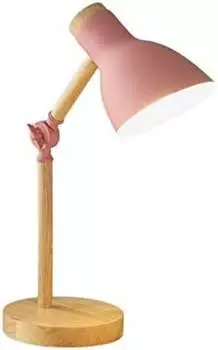 Деревянная настольная лампа Creative Flex Настольная лампа Art Простая светодиодная лампа E27 Защита глаз для чтения Прикроватное освещение для спальни (розовое) yozhiqu