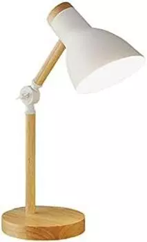 Деревянная настольная лампа, настольная лампа Creative Flex, искусство, простые светодиодные фонари E27 / защита глаз, освещение для чтения и прикроватное освещение в спальне (белое) yozhiqu