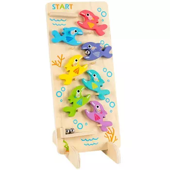 Деревянная парковка 2-в-1, двусторонняя горка Inna marka