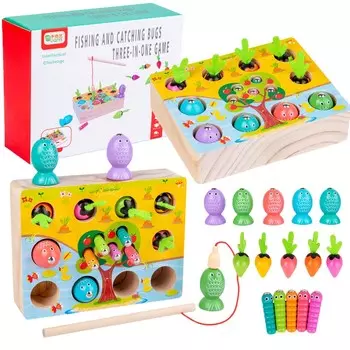 Деревянная Рыбалка Овощи Удочка Магнитная Игра Аркадная Обучение Inna marka