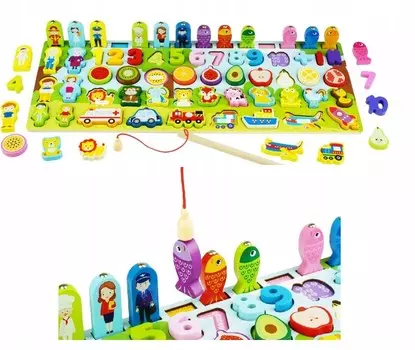 Деревянная сенсорная доска Edu Montessori 7в1 Inna marka