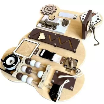 Деревянная сенсорная доска Монтессори для малышей, массив дерева + металл MINEXO