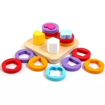 Деревянная складная игрушка Jessieyou Mall Montessori Геометрической формы