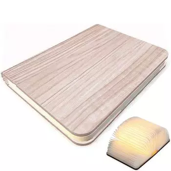 Деревянная складная книжная лампа, светодиодные книжные лампы, декоративное освещение/ночник, настольная лампа с аккумулятором через USB, идеальный подарок для женщин/родителей/детей JedBesetzt