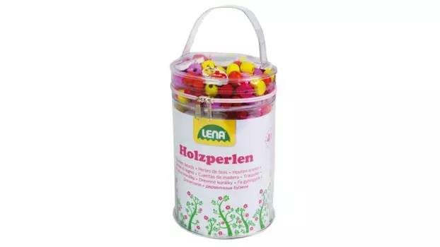 Деревянная сумочка для бусин, розовый