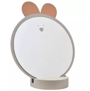 Деревянное декоративное зеркало на подставке в виде кролика, myHomelife, серый