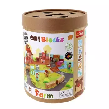 Деревянные блоки TREFL OKlocki Oh!Blocks Farm 61716