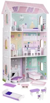 Деревянные игрушечные домики для детей DOLLHOUSE PASTEL LARGE 95см PakaNiemowlaka