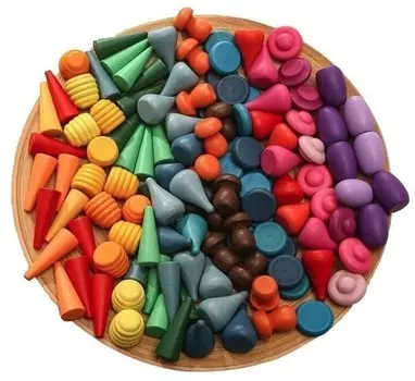 Деревянные красочные штабелируемые блоки Радужные креативные игрушки Монтессори Pan i Pani Gadet