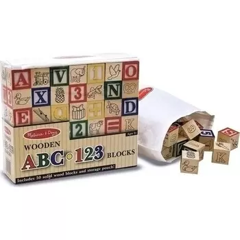 Деревянные кубики Melissa&Doug ABC, 123 штуки