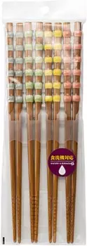 Деревянные палочки для еды тамамаки Asahi Koyo T-55 можно мыть в посудомоечной машине, 9,1 дюйма (23 см), синий/зеленый/желтый/розовый, набор из 4 шт., производство Япония Asahikoyo, Blue/Green/Yellow/Pink