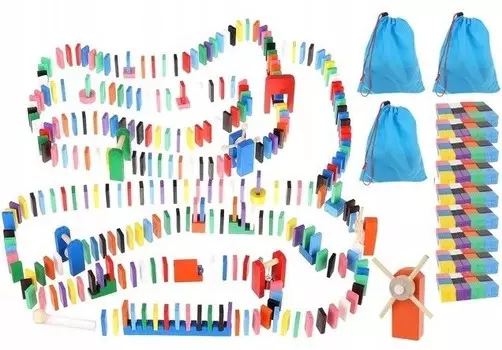 Деревянные разноцветные кубики Домино, большой набор, 1080 шт. Качество Bemi