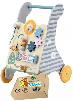 Деревянные развивающие ходунки Viga PolarB, обучающая игрушка для обучения ходьбе 18 м+ Монтессори PakaNiemowlaka