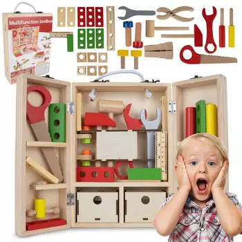 Деревянный чемодан для инструментов MalPlay