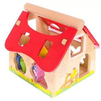 Деревянный дом, фермерский сортировщик с блоками Ecotoys Inna marka