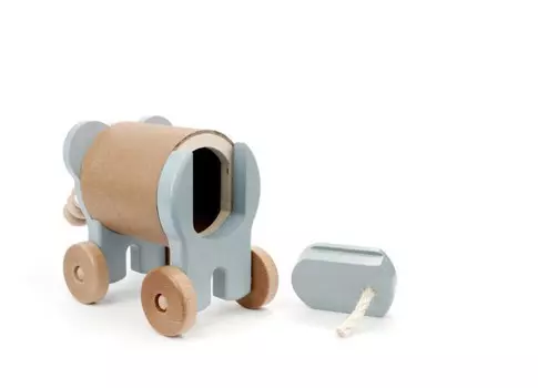 Деревянный игрушечный сейф на колесах - Слон Bajo