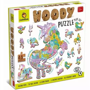 Деревянный контурный пазл Ludattica - Сказочные персонажи 48 шт.