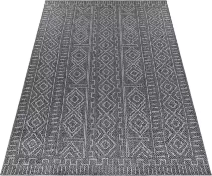 Деревянный ковер "Stockton", прямоугольный, подходит для внутреннего и наружного использования, плоское плетение, имитация сизаля, балкон Timbers 120х170 см, серый